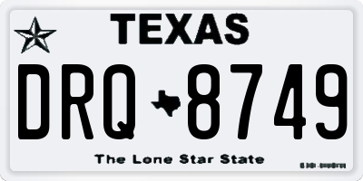 TX license plate DRQ8749