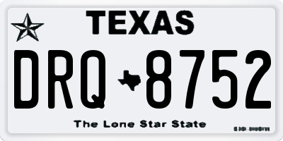 TX license plate DRQ8752