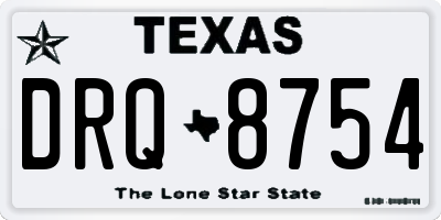 TX license plate DRQ8754