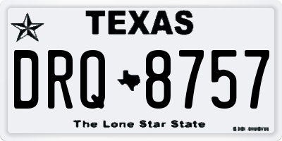 TX license plate DRQ8757