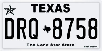 TX license plate DRQ8758