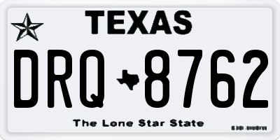 TX license plate DRQ8762