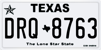 TX license plate DRQ8763