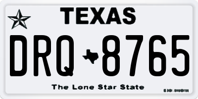 TX license plate DRQ8765