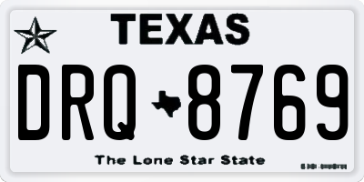 TX license plate DRQ8769