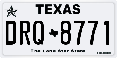 TX license plate DRQ8771