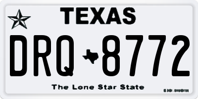 TX license plate DRQ8772