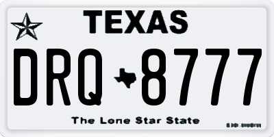 TX license plate DRQ8777