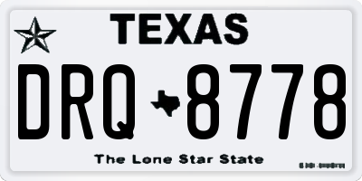 TX license plate DRQ8778
