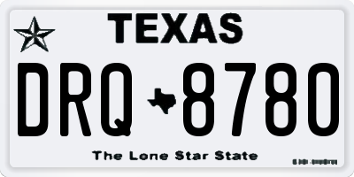 TX license plate DRQ8780