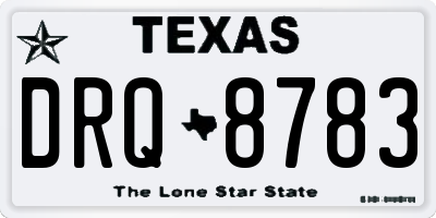 TX license plate DRQ8783