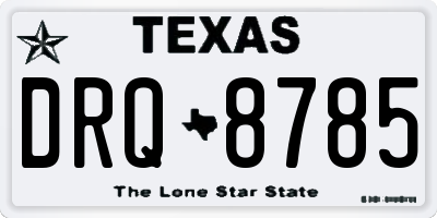 TX license plate DRQ8785
