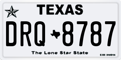 TX license plate DRQ8787