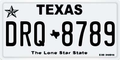 TX license plate DRQ8789