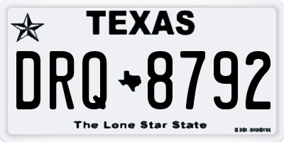 TX license plate DRQ8792