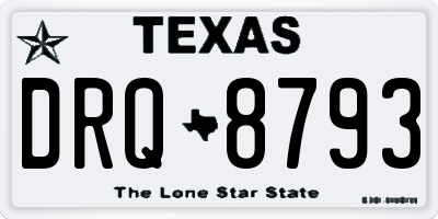 TX license plate DRQ8793