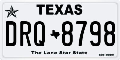 TX license plate DRQ8798