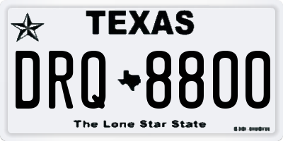 TX license plate DRQ8800