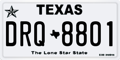 TX license plate DRQ8801