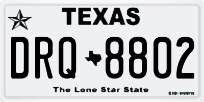 TX license plate DRQ8802