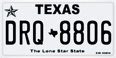 TX license plate DRQ8806