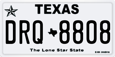 TX license plate DRQ8808