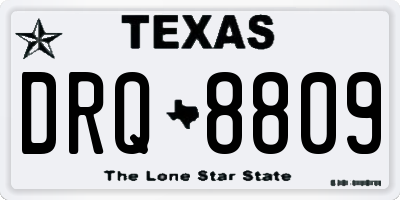 TX license plate DRQ8809