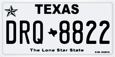 TX license plate DRQ8822