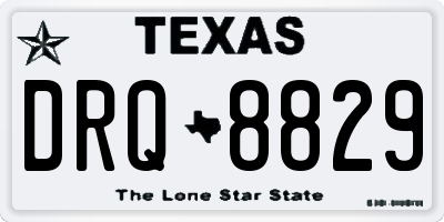 TX license plate DRQ8829