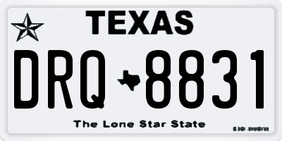 TX license plate DRQ8831