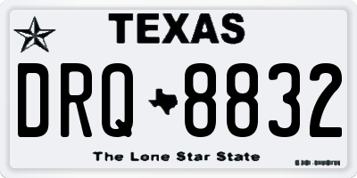 TX license plate DRQ8832