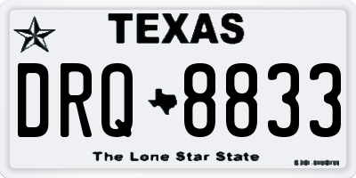 TX license plate DRQ8833