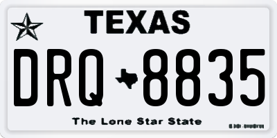 TX license plate DRQ8835