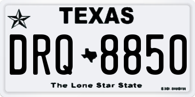 TX license plate DRQ8850