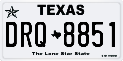 TX license plate DRQ8851