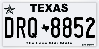 TX license plate DRQ8852