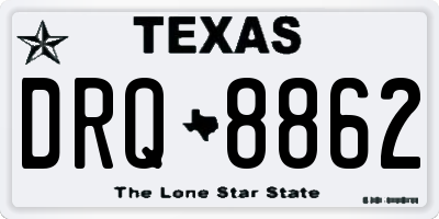 TX license plate DRQ8862