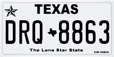 TX license plate DRQ8863