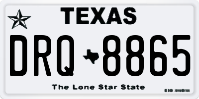 TX license plate DRQ8865