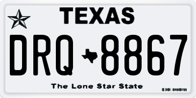 TX license plate DRQ8867