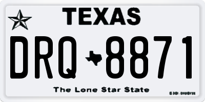 TX license plate DRQ8871