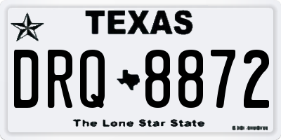 TX license plate DRQ8872
