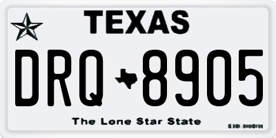 TX license plate DRQ8905