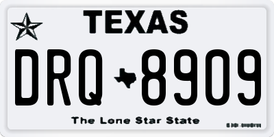 TX license plate DRQ8909