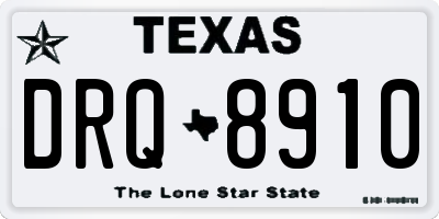 TX license plate DRQ8910