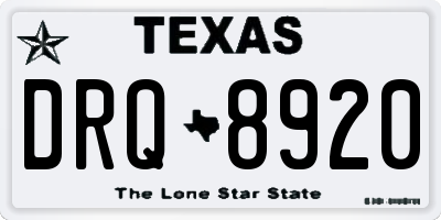 TX license plate DRQ8920