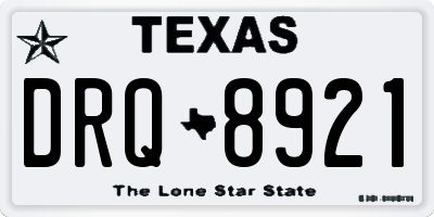 TX license plate DRQ8921