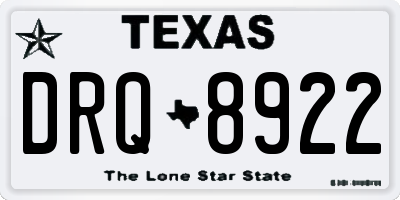 TX license plate DRQ8922