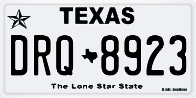TX license plate DRQ8923