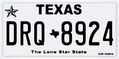 TX license plate DRQ8924